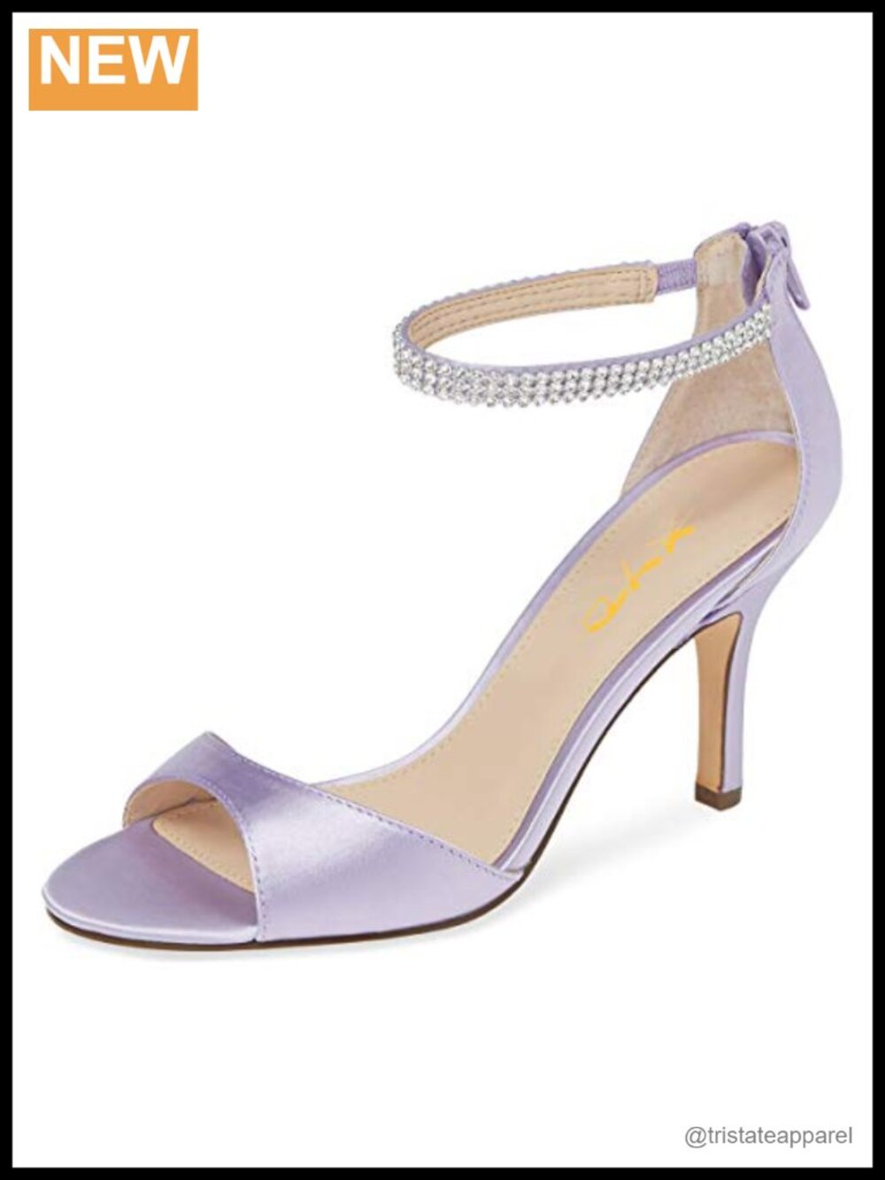 Rhinestone Ankle Strap Mid Heel Sandals | Open Toe Formal Dress Shoes